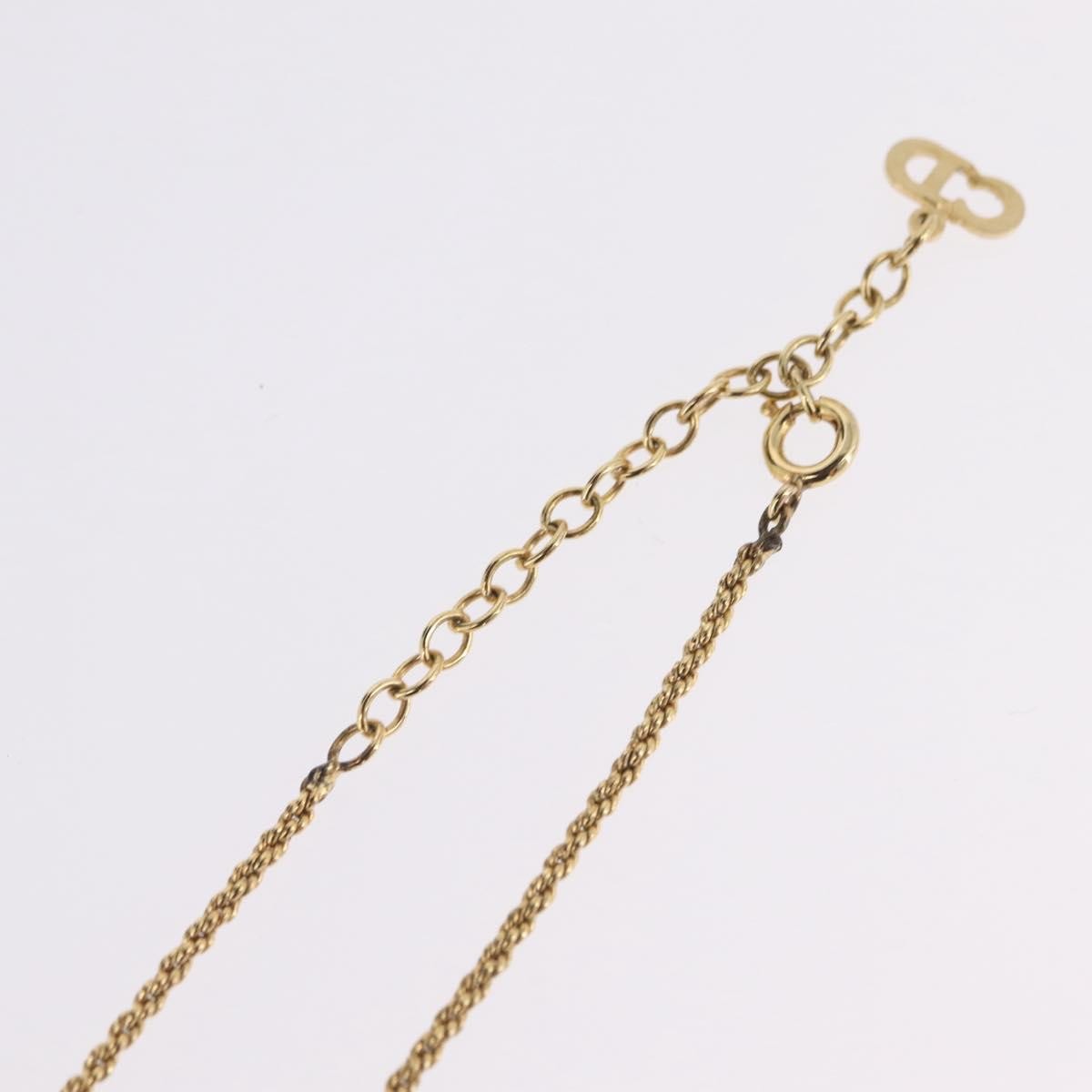 Christian Dior CD Pendant Metal and Crystals, Gold, Metal, Necklace