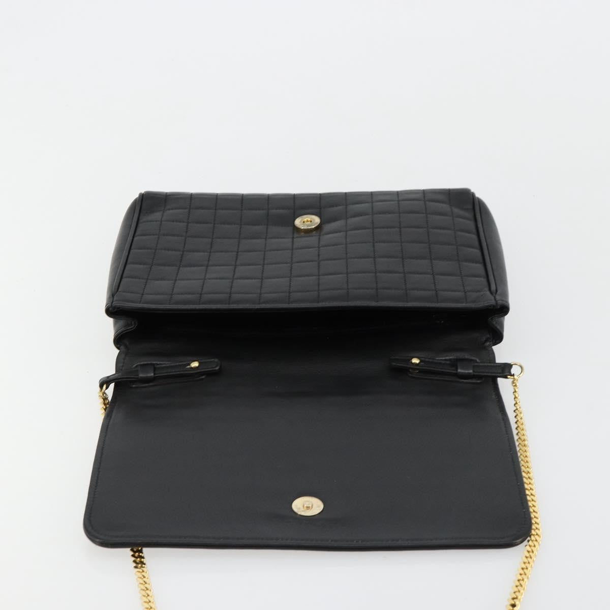 Celine Flap Shoulder Leather, Black, Leather, Shoulder Bag