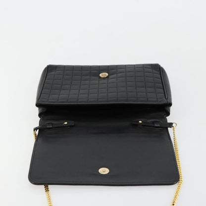 Celine Flap Shoulder Leather, Black, Leather, Shoulder Bag