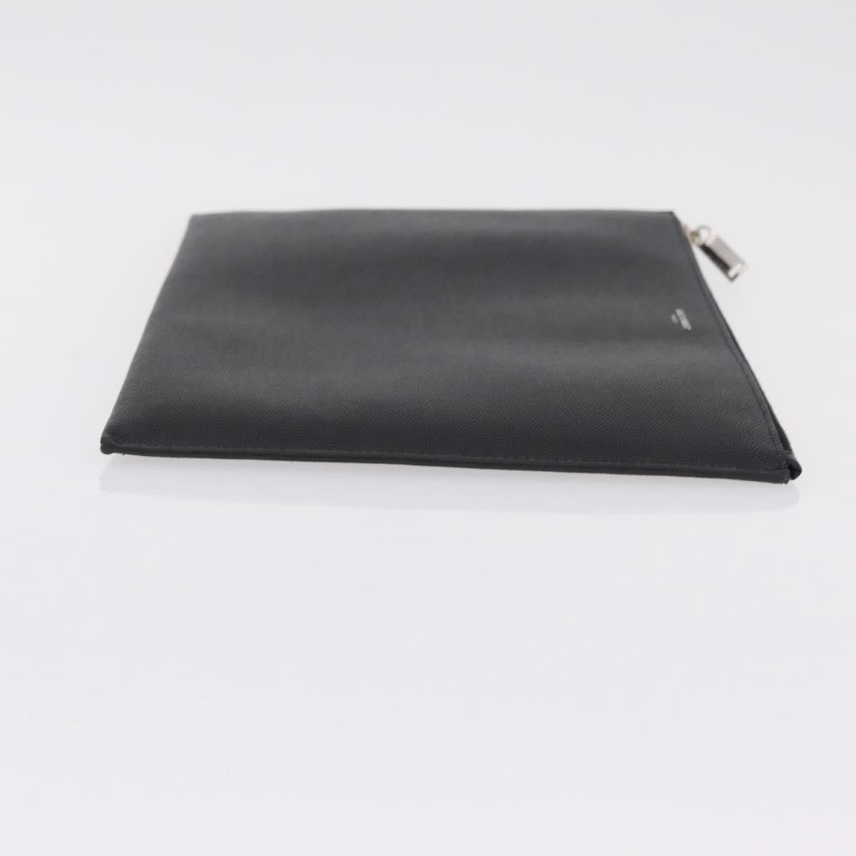 Saint Laurent Letters Zip Clutch Leather, Black, Leather, Clutch