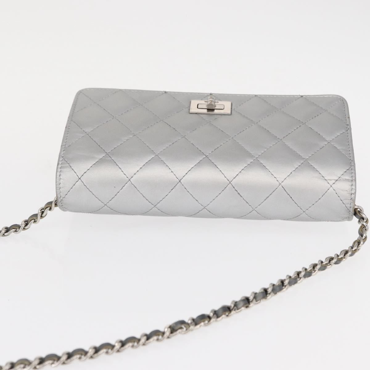Chanel Reissue 2.55 Wallet on Chain Quilted Lambskin, Silver, Leather, Crossbody Bag