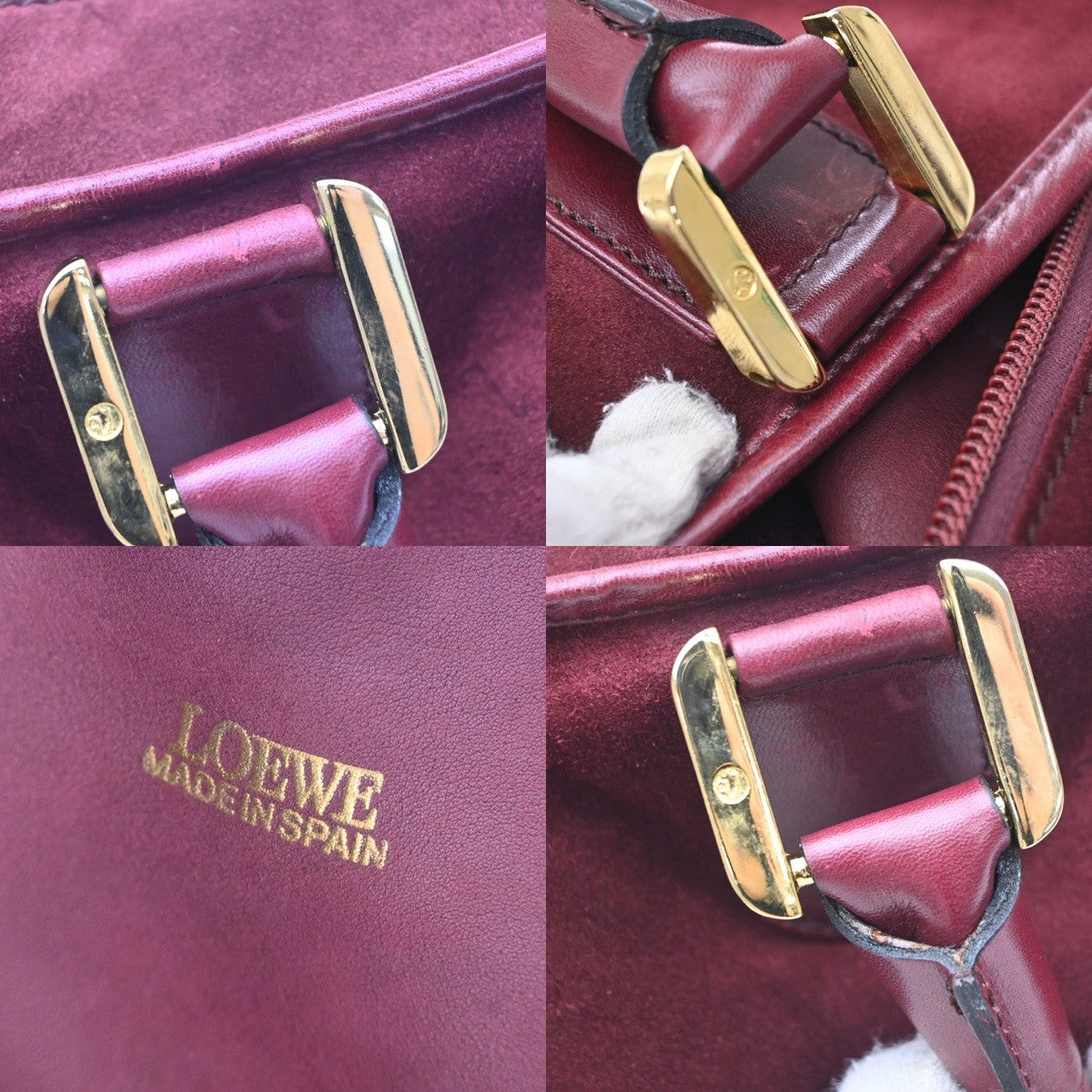 Loewe Amazona Suede, Burgundy, Suede, Handbag