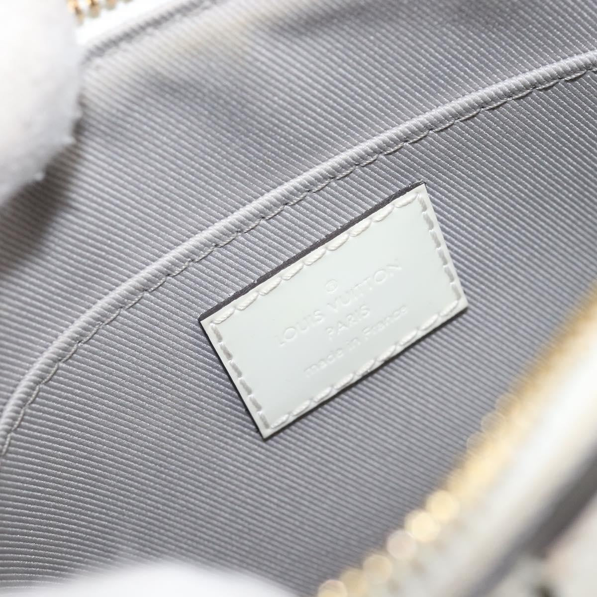 Louis Vuitton Alma Chain Vernis with Monogram Canvas, White, Patent Leather, Handbag