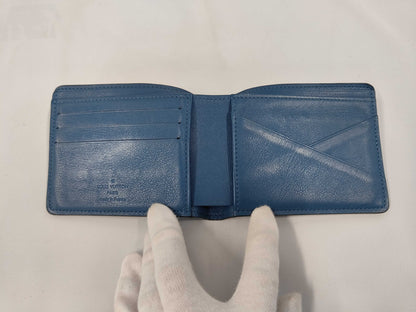 Louis Vuitton Multiple Taiga Leather, Blue, Leather, Wallet
