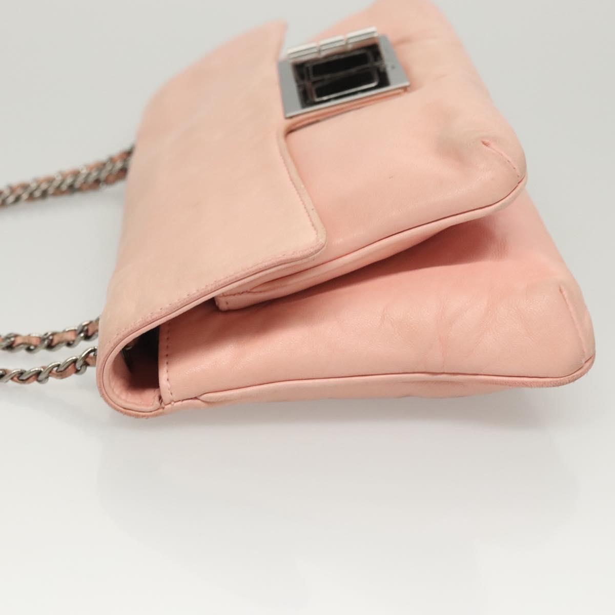 Chanel Mademoiselle Chocolate Bar Clutch Quilted Lambskin, PINK, LEATHER, Shoulder bag