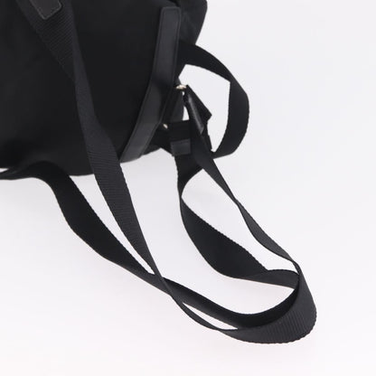 Prada Double Pocket Backpack Chain Re-Nylon, Black, Nylon, Shoulder Bag