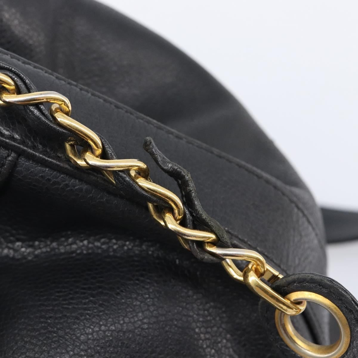 Chanel Vintage CC Drawstring Bucket Caviar, Black, Leather, Handbag