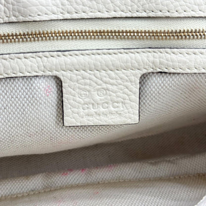 Gucci Soho Chain Leather, Beige, Leather, Crossbody Bag