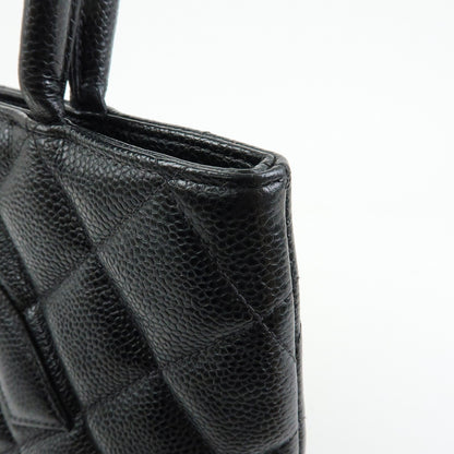Chanel Medallion Caviar skin, Black, Leather, Tote Bag