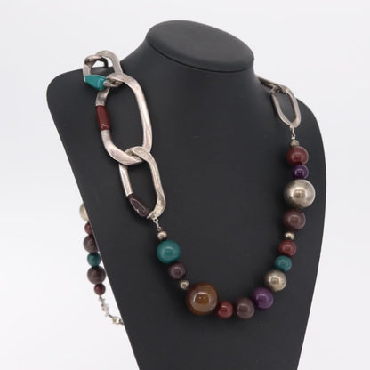 Chanel CC Station Long Metal with Faux Pearls and Beads, Multicolour, Metal, Necklace