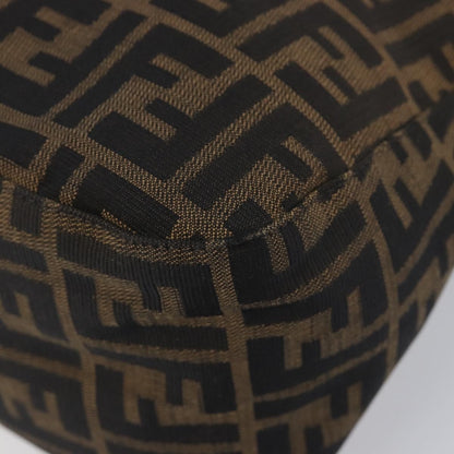 Fendi Round Flap Baguette Zucca Canvas, Black, Canvas, Shoulder Bag
