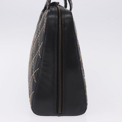 Chanel Surpique Zip Around Satchel Quilted Leather, Black, Leather, Handbag