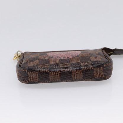Louis Vuitton Mini pochette accessoires Damier Canvas, Brown, Canvas, Clutch