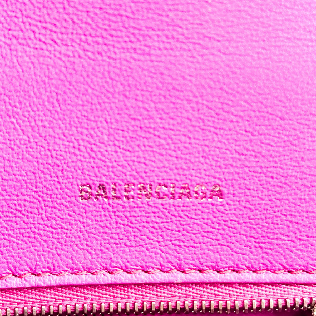 Balenciaga Hourglass Top Handle Crocodile Embossed Leather, Pink, Leather, Handbag