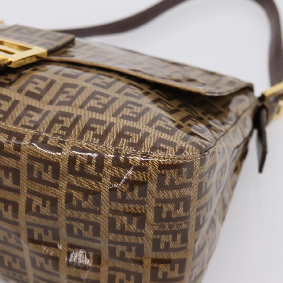 Fendi Baguette Patent Leather, Beige, Patent Leather, Handbag