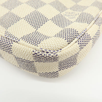 Louis Vuitton Pochette Accessoires Damier, White, Canvas, Clutch