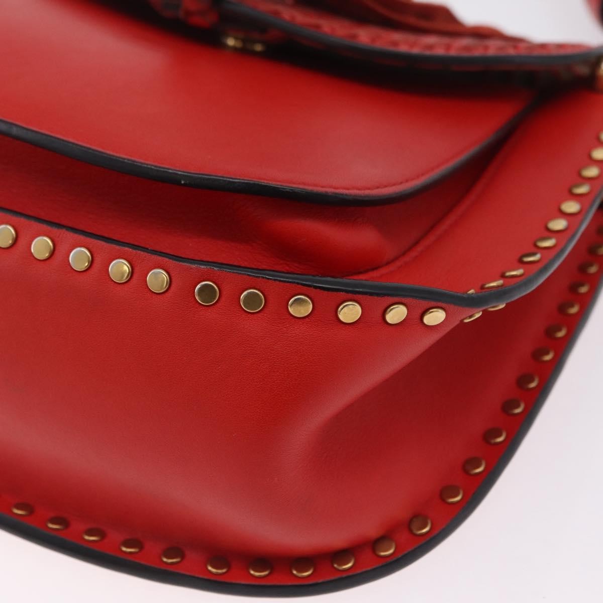 Chloe Hudson Whipstitch Leather, Red, Leather, Handbag