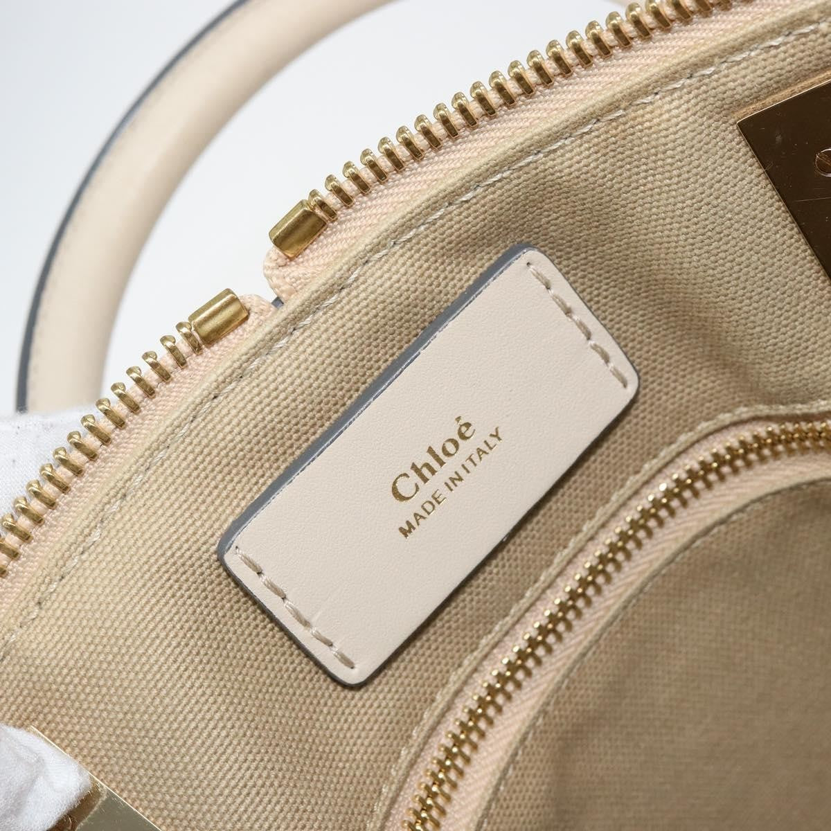 Chloe Bicolor Baylee Satchel Leather, Gray, Leather, Handbag