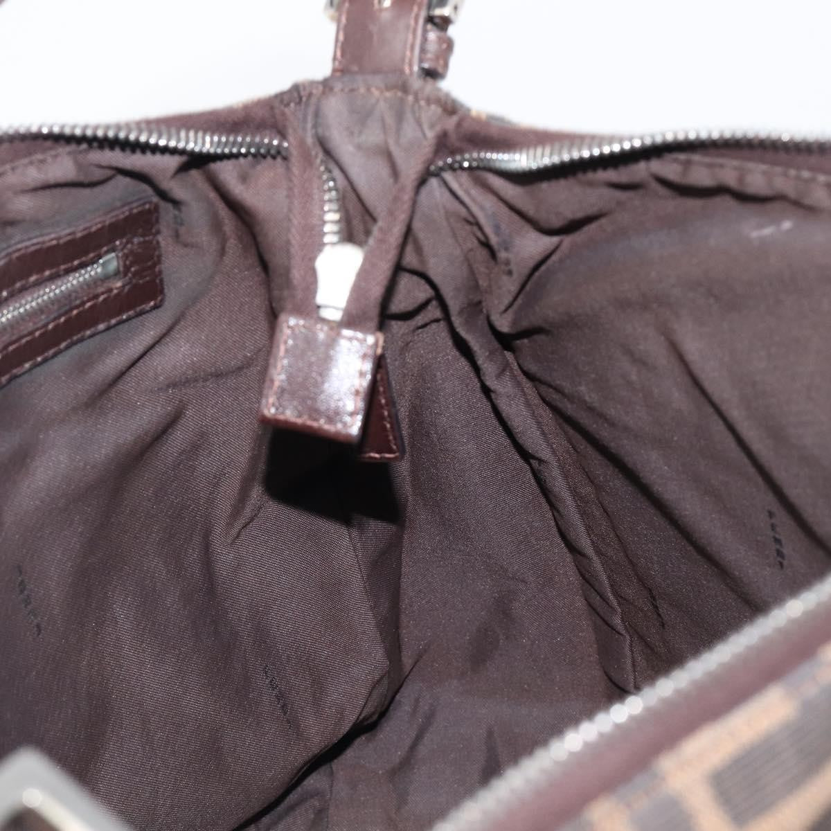 Fendi Logo Zucca Zucca, Brown, Canvas, Shoulder Bag
