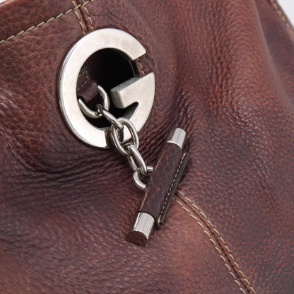 Gucci Charlotte Leather, Brown, Leather, Tote Bag