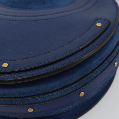 Chloe Pixie Leather and Suede, Blue, Leather, Crossbody Bag