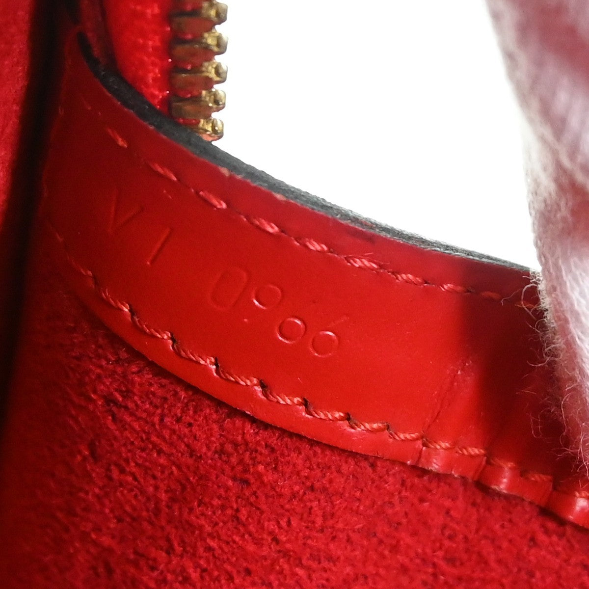 Louis Vuitton Lussac Epi Leather, Red, Leather, Handbag