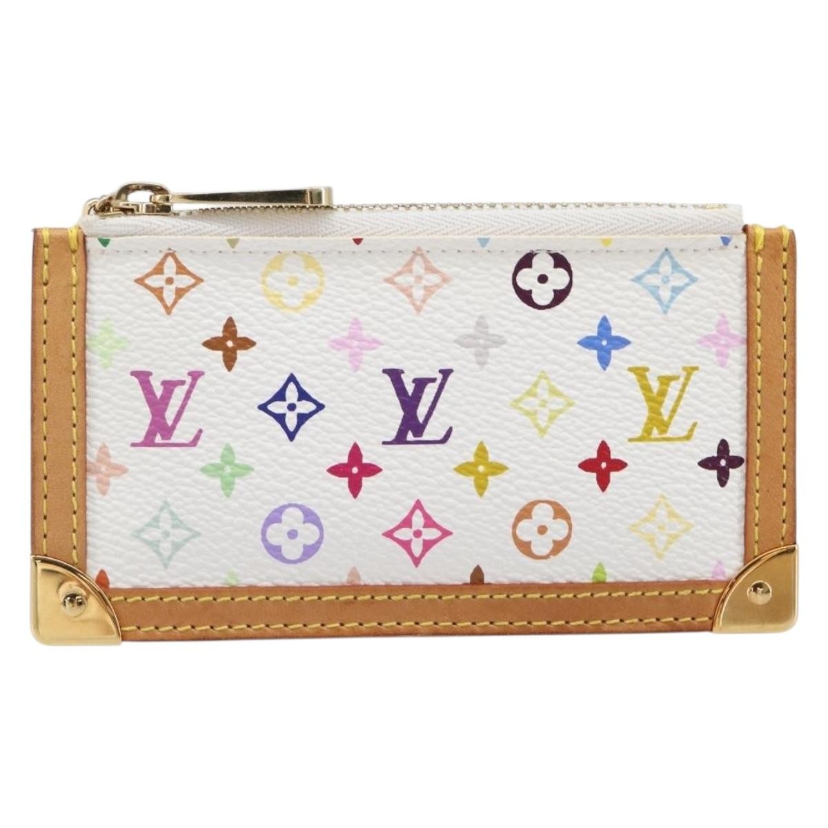 Louis Vuitton Pochette Clés Monogram Canvas, White, Canvas, Wallet