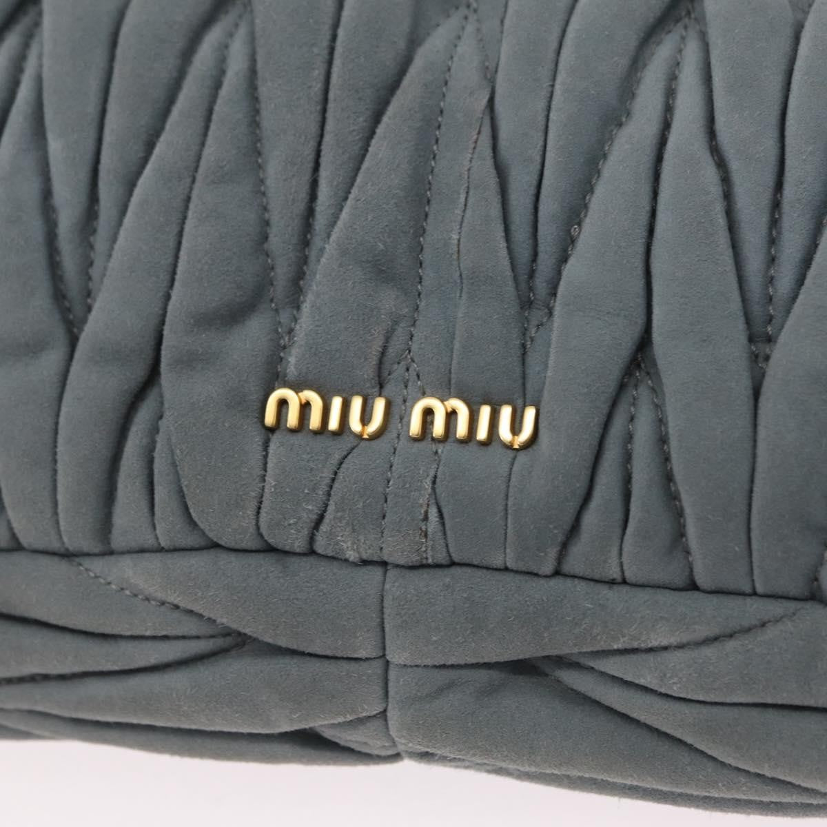 Miu Miu Matelassé Frame Clutch Matelassé Leather, Gray, Suede, Clutch