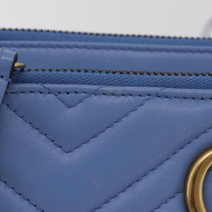 Gucci GG Marmont Double Matelasse Leather, Blue, Leather, Crossbody Bag