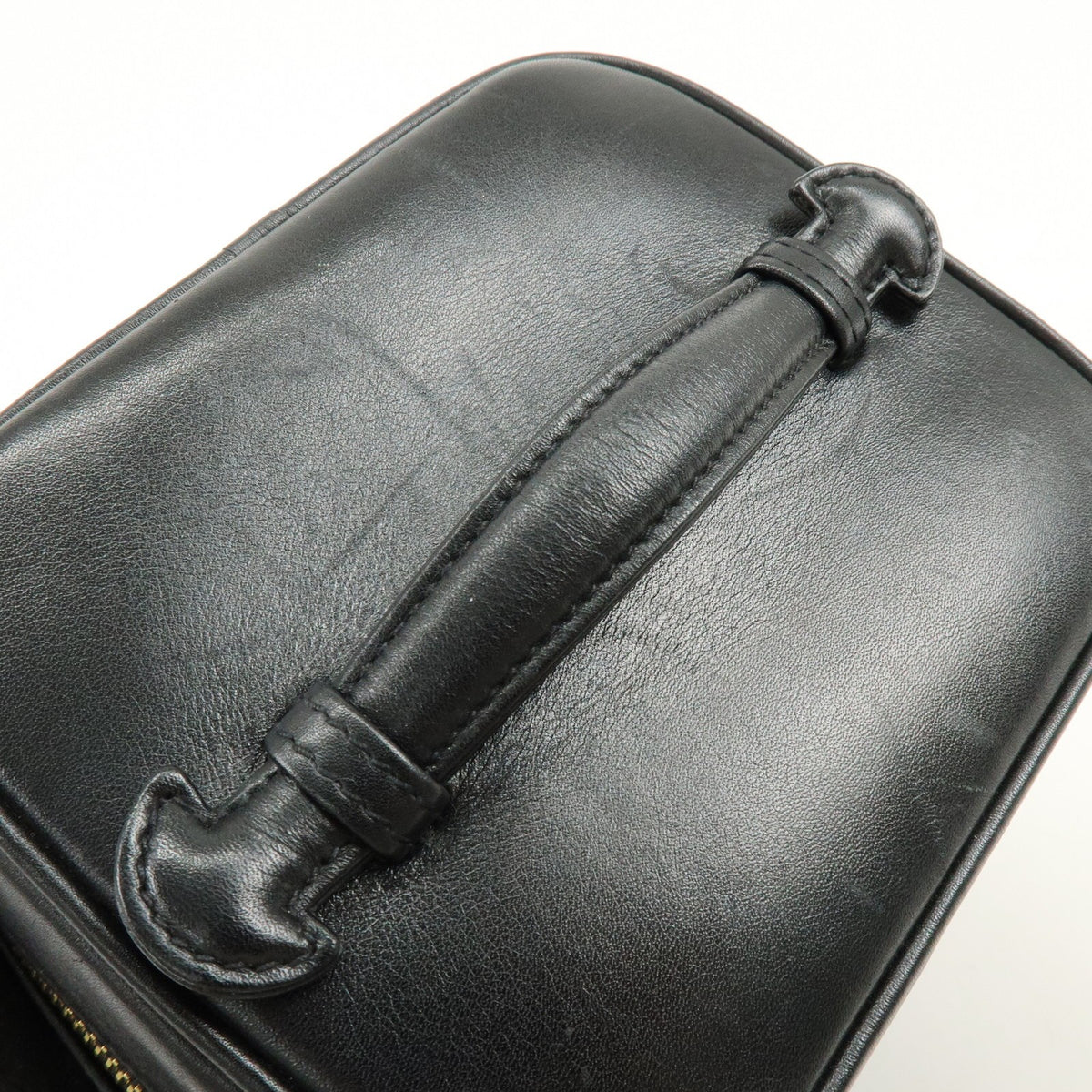 Chanel Vintage Cosmetic Case Lambskin, Black, Leather, Clutch