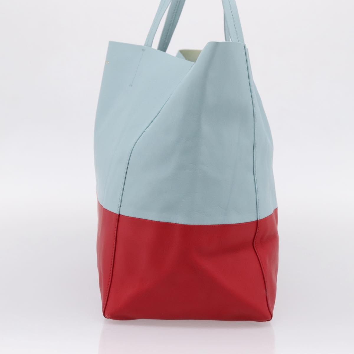 Celine Horizontal Bi-Cabas Leather, Blue, Leather, Tote Bag