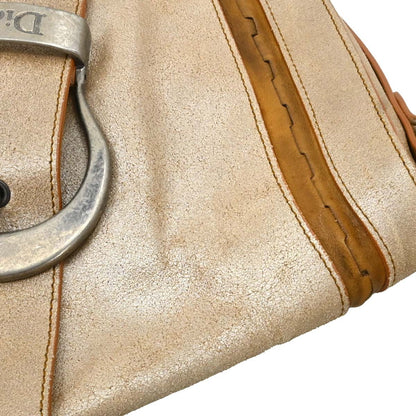 Christian Dior Vintage Gaucho Double Saddle Leather, Gold, Leather, Handbag