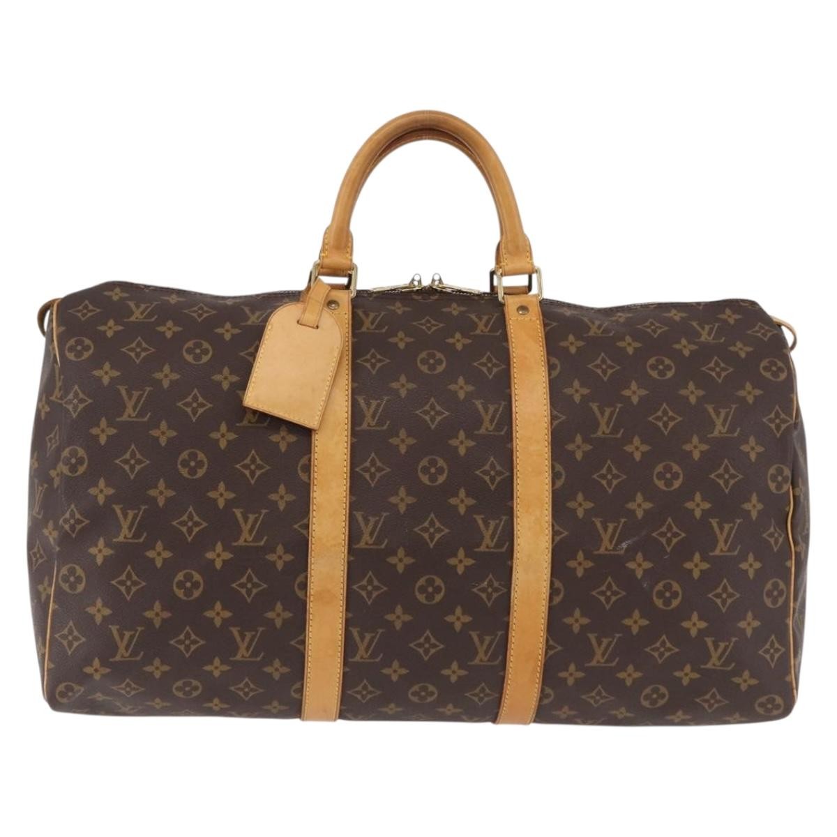 Louis Vuitton Keepall Monogram, Brown, Canvas, Travel Bag