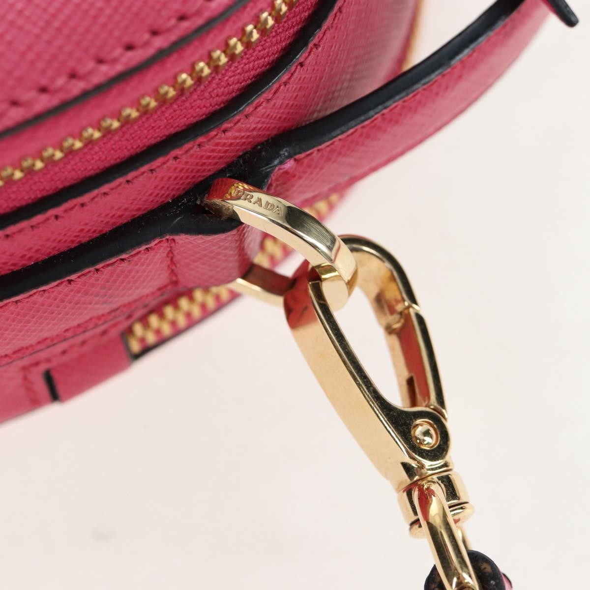 Prada Odette Top Handle Saffiano Leather, Pink, Leather, Handbag