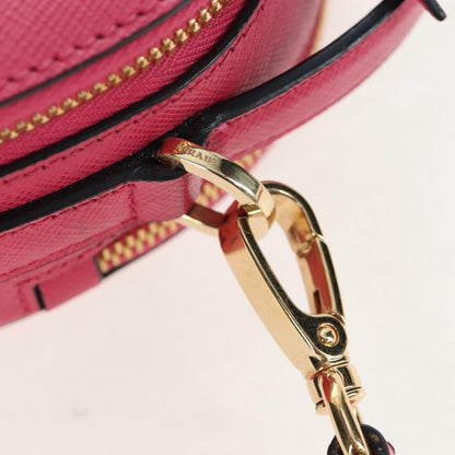 Prada Odette Top Handle Saffiano Leather, Pink, Leather, Handbag