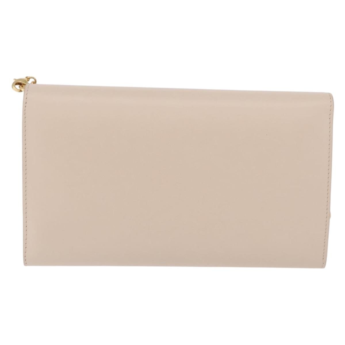 Christian Dior Bobby Flap Leather, Beige, Leather, Shoulder Bag