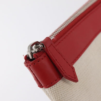 Balenciaga Navy Zip Canvas and Leather, Beige, Canvas, Clutch