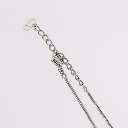 Christian Dior D logo Pendant Metal, Silver, Metal, Necklace