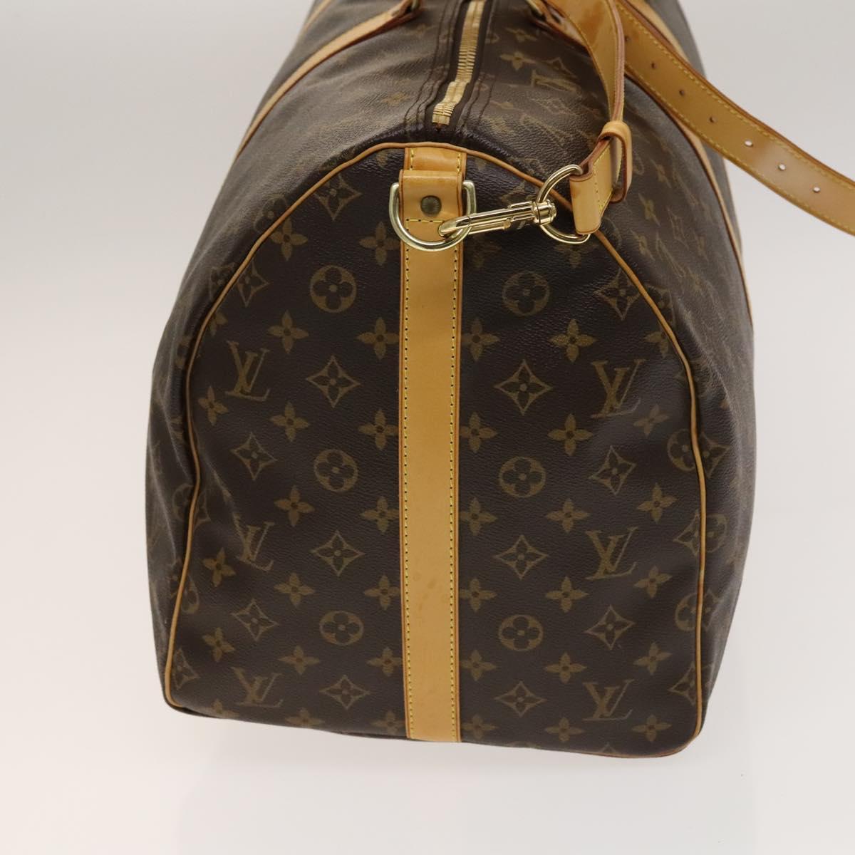 Louis Vuitton Keepall Bandouliere Bag Monogram Canvas, BROWN, CANVAS, Travel bag