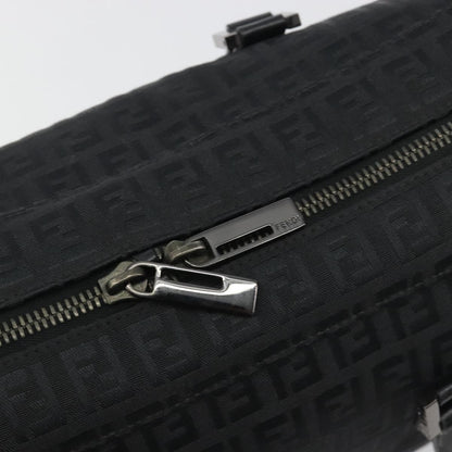Fendi Shoulder Zucchino Canvas, Black, Canvas, Shoulder Bag