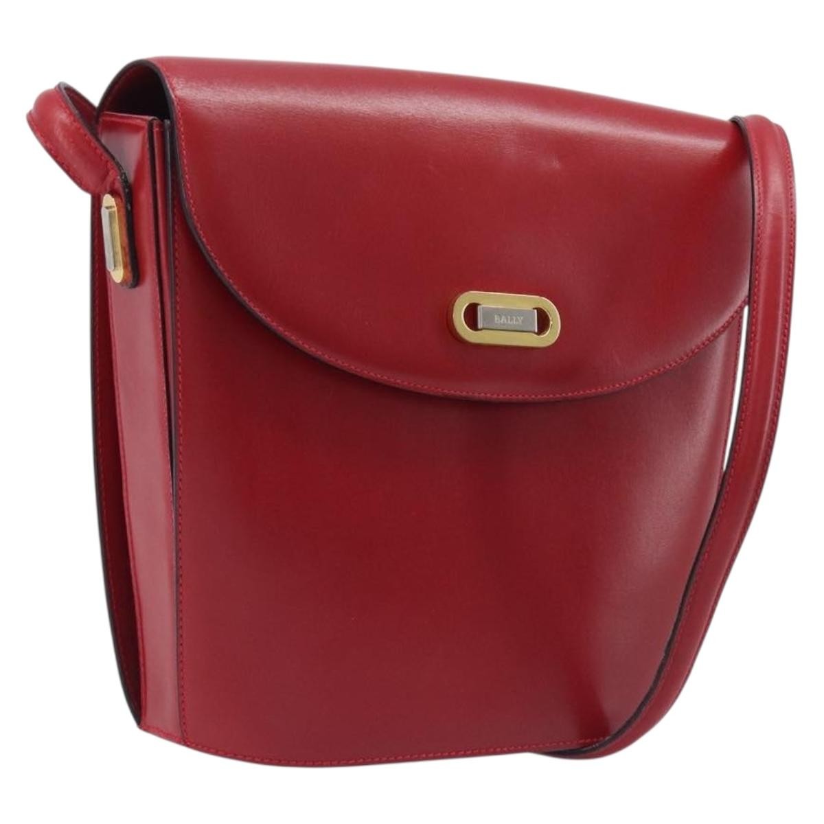 Bally Vintage Leather, Red, Leather, Shoulder Bag