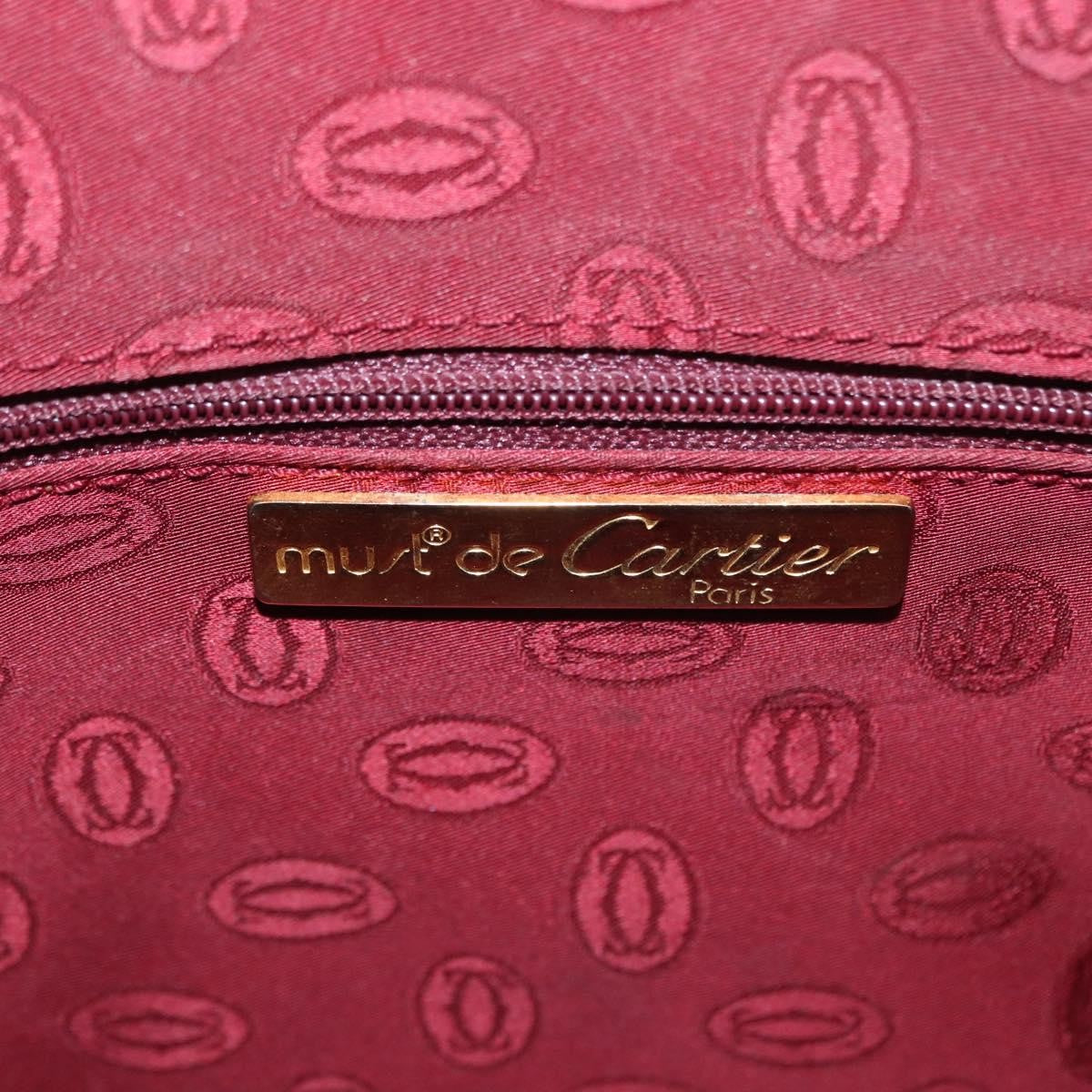 Cartier Must Line Leather, Burgundy, Leather, Handbag