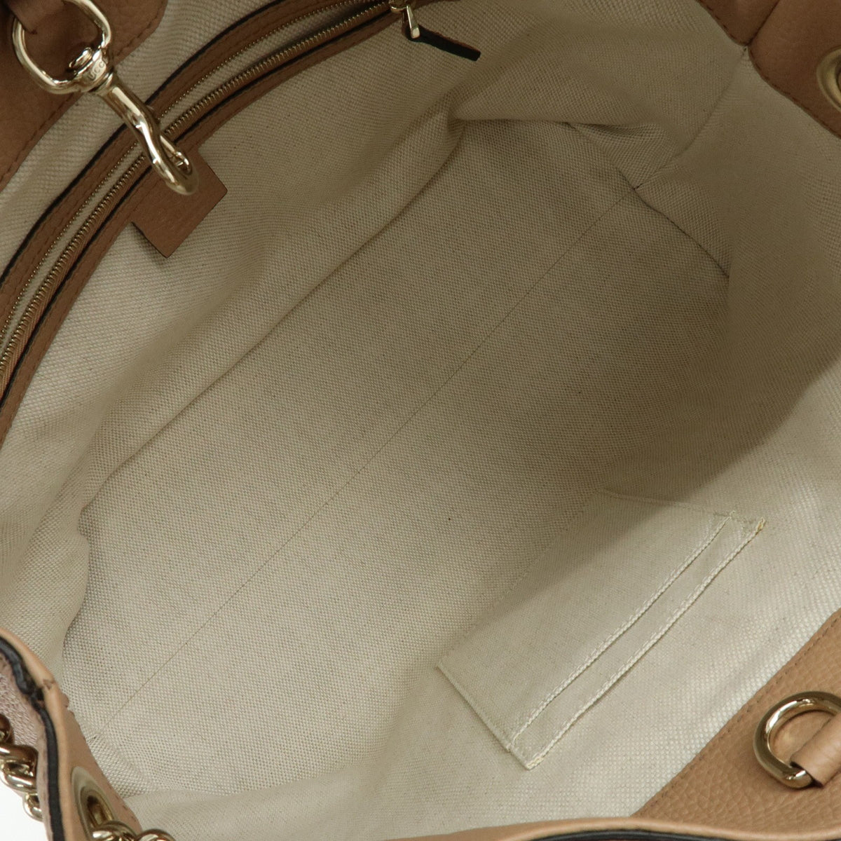 Gucci Soho Chain Strap Leather, Beige, Leather, Shoulder Bag