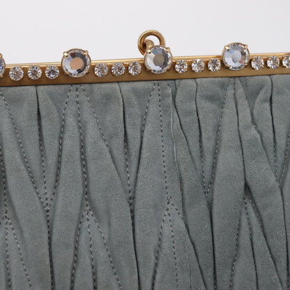 Miu Miu Matelassé Frame Clutch Matelassé Leather, Gray, Suede, Clutch