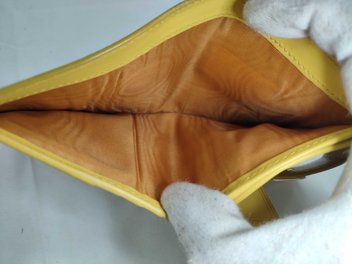 Prada Saffiano bifold Leather, Yellow, Leather, Wallet