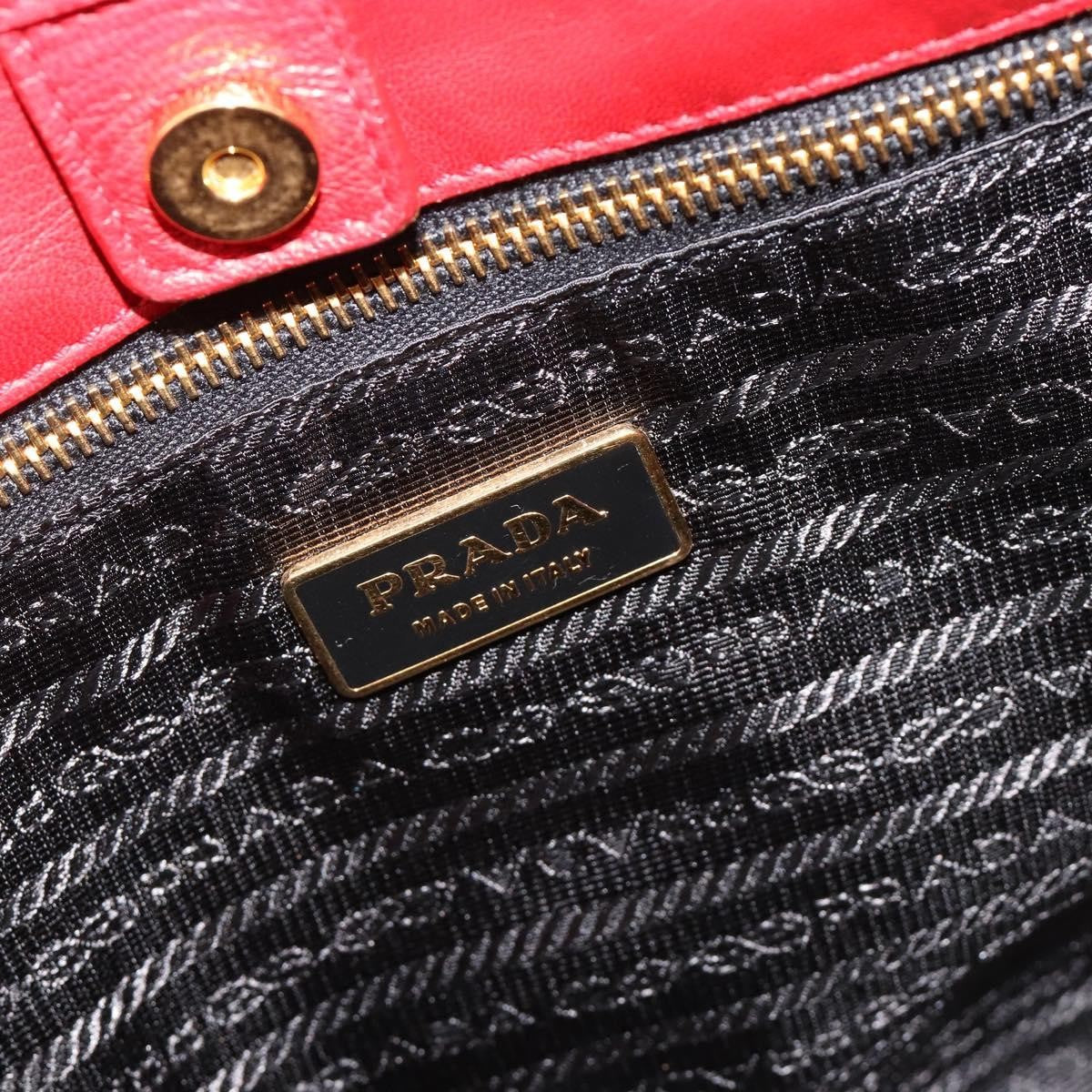Prada Bow Tote Tessuto with Leather, Red, Nylon, Tote Bag