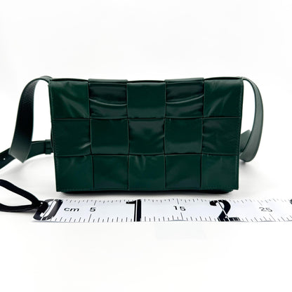 Bottega Veneta Cassette Maxi Intrecciato Leather, Green, Leather, Crossbody Bag