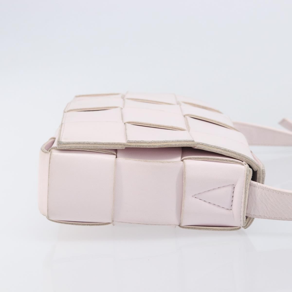 Bottega Veneta Cassette Maxi Intrecciato Leather, Pink, Leather, Crossbody Bag