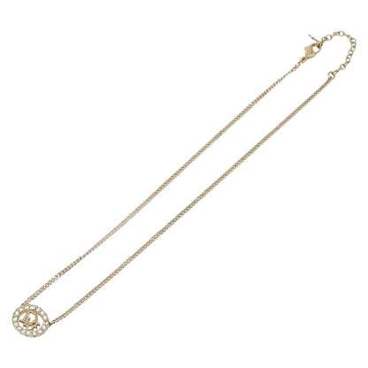 Christian Dior Vintage Logo Pendant Metal, Gold, Metal, Necklace