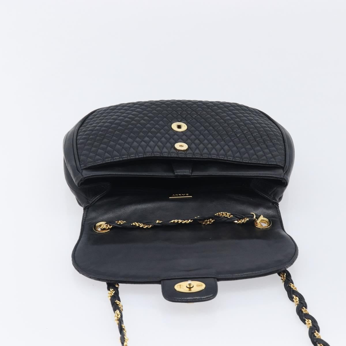 Bally Vintage Quilted Leather, Black, Leather, Shoulder Bag